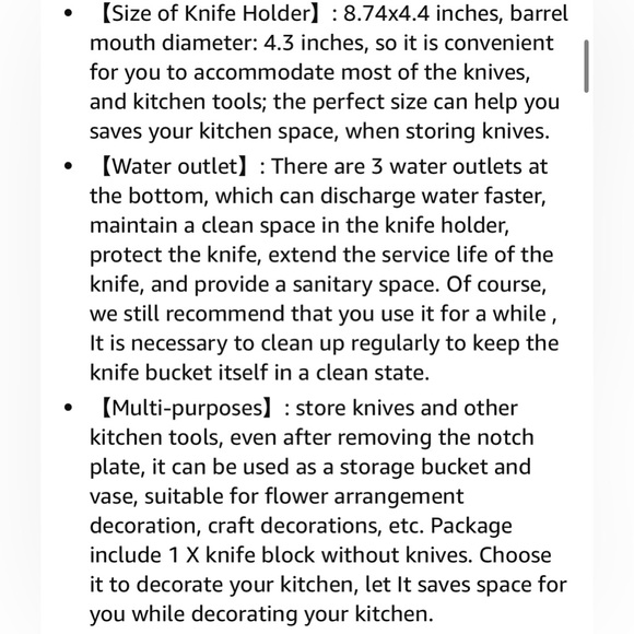 Toosbuc Universal Knife Block Knife Holder (Black Snow Color) - Picture 7 of 7